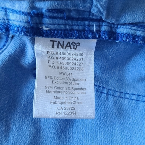 Aritzia TNA Cotton Blue Skinny Pants Size 6x29 - Picture 2 of 5